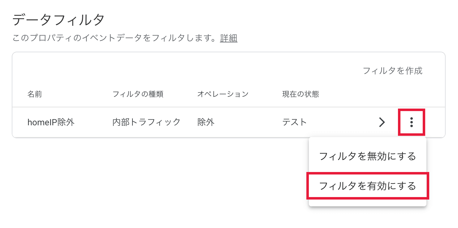 Google アナリティクス 4 でのIPアドレス除外設定画面14