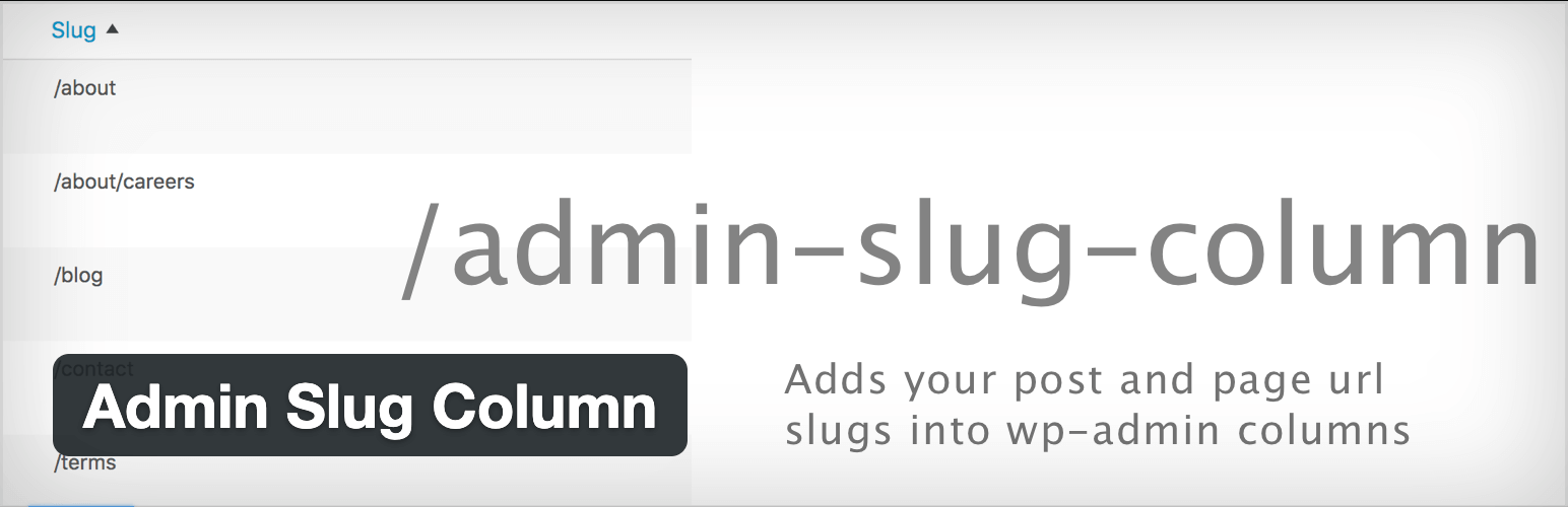 Admin Slug Column