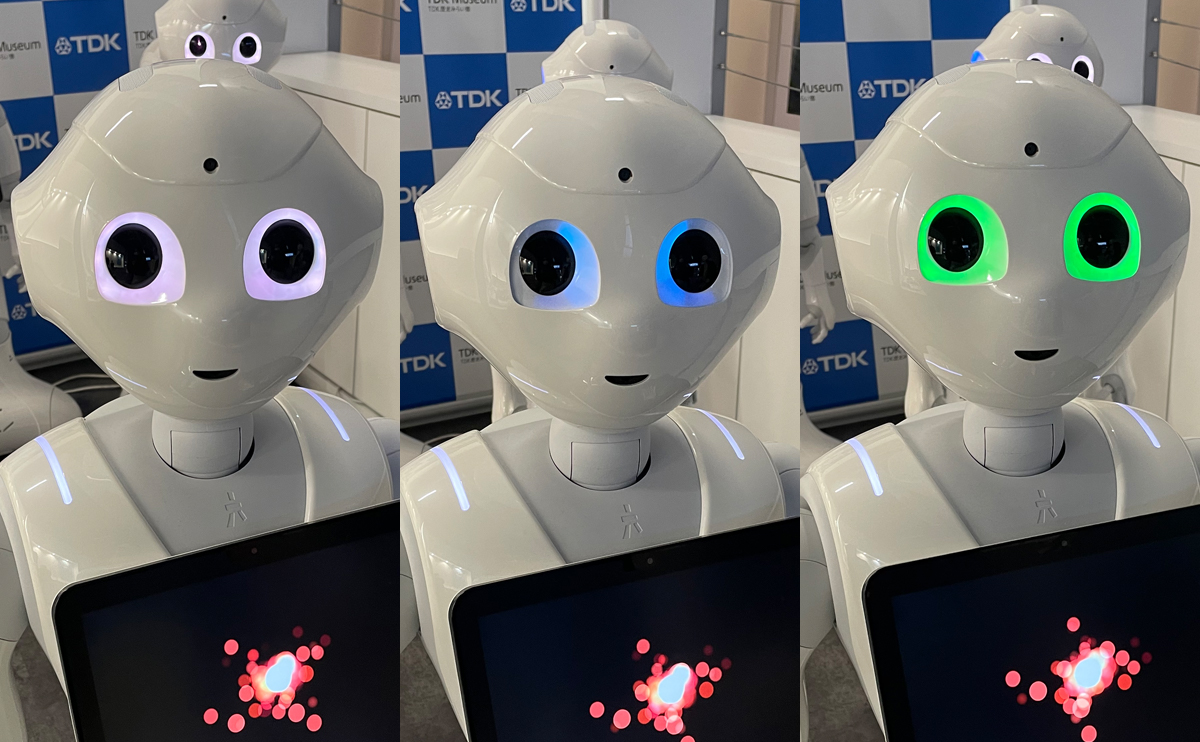 写真：人型ロボットPepper（TDK歴史みらい館）