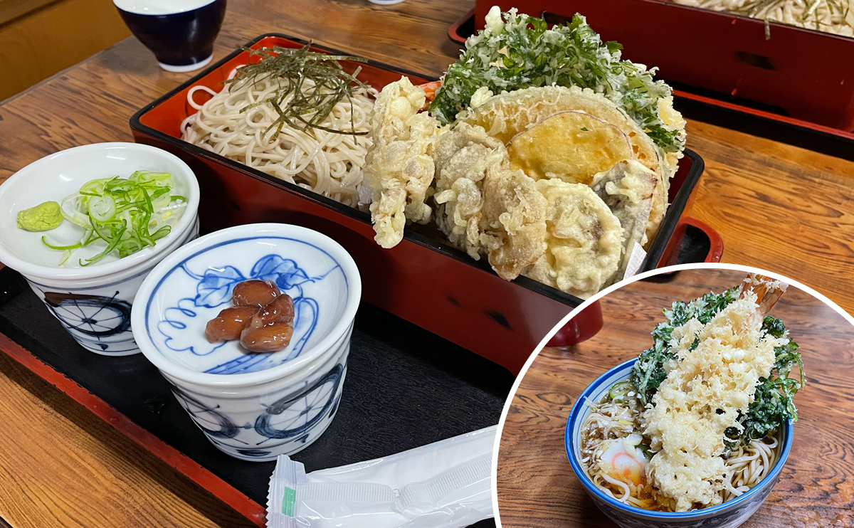 写真:松屋の天ざるそばと天ぷらそば