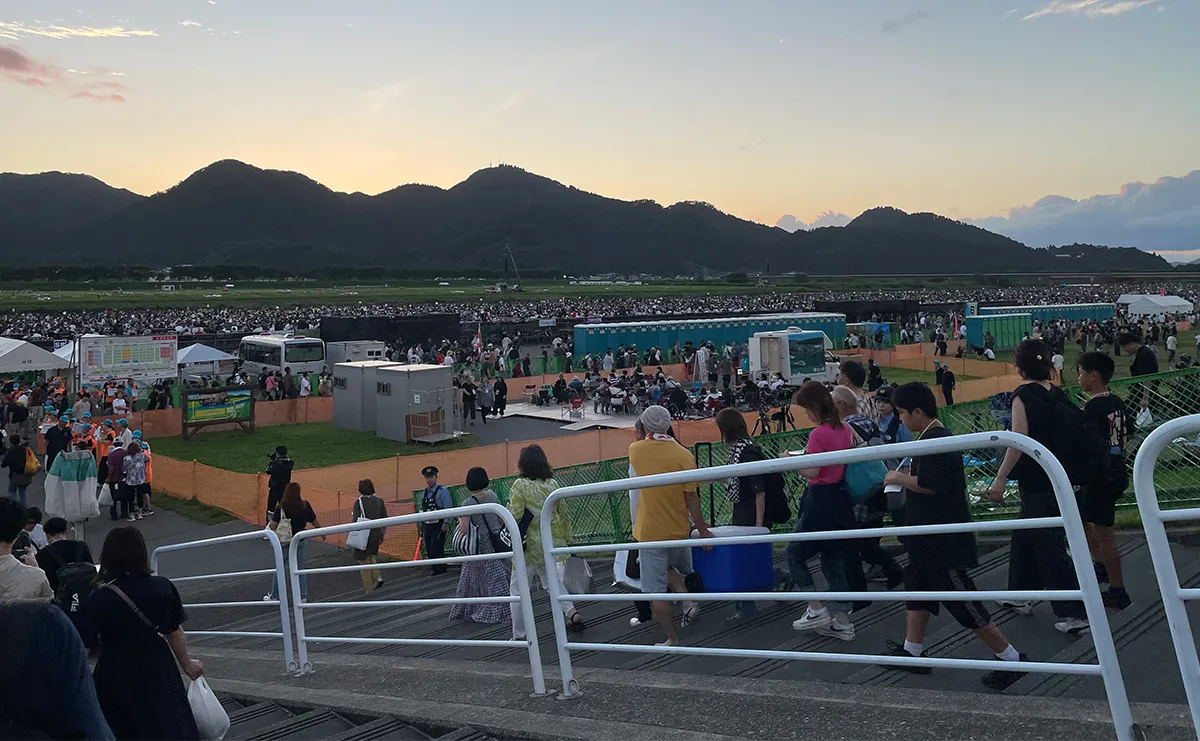写真：大曲の花火の会場の様子